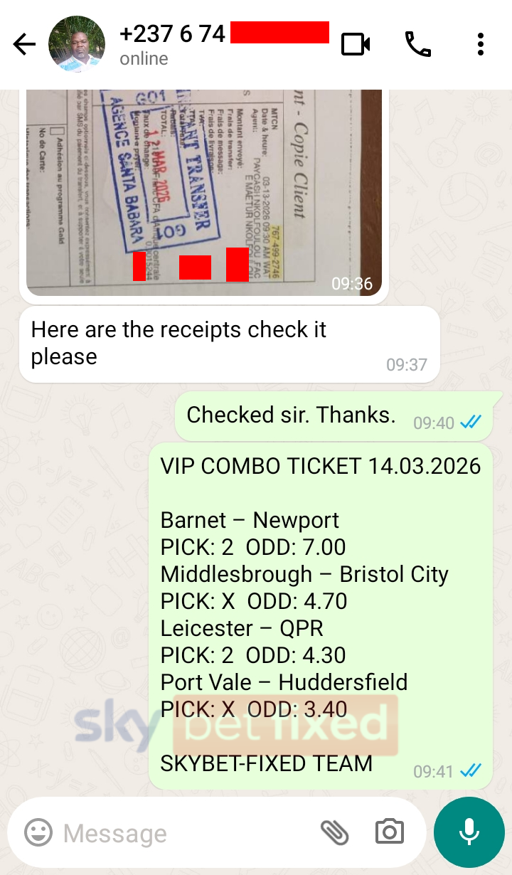 fixed matches 1x2 14.03.2026